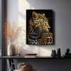 Malowanie Po Numerach Czarne Płótno Zestaw Leopard z Niebieskimi Oczami 40x50